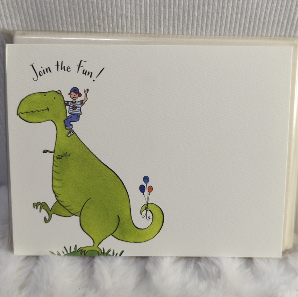 Dinosaur Birthday Party Invitations. 15 Cards And Envelopes Self Printable